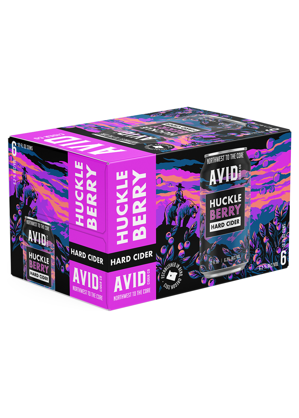 Avid Huckleberry — six-pack carton